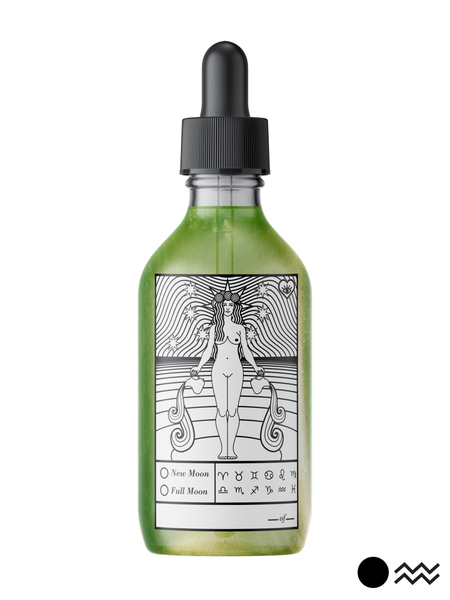 New Moon Aquarius GREEN Oil - 4 oz Liquid Love (Apricot, Sunflower + Jojoba)