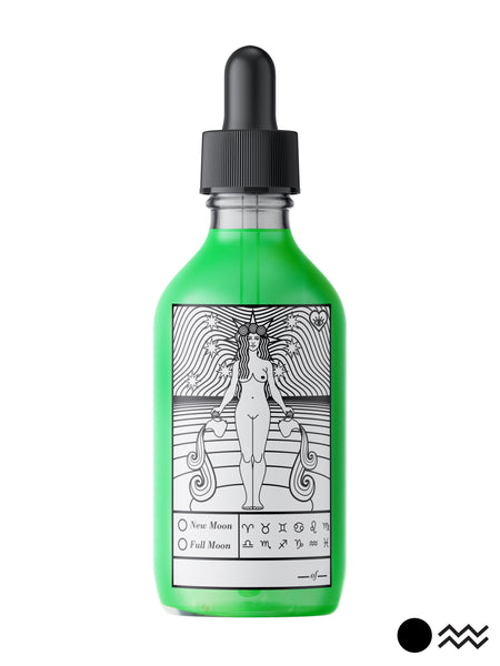 Super New Moon Aquarius Oil - 4 oz Liquid Love GREEN (Apricot, Sunflower, Jojoba)